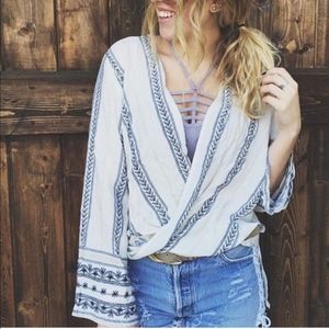 LF Surplice Blues Top